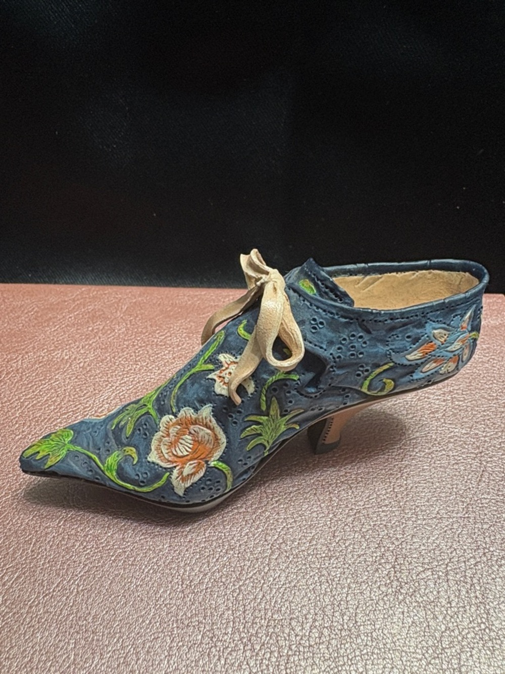 Just The Right Shoe Blue Embroidered Heels - Picture 2 of 5